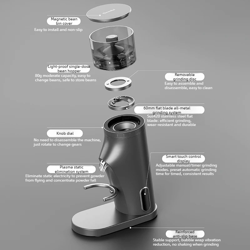 Gemilai 9010C 220V 150W Electr - огляд і ціна Coffee Grinder Burr Flat