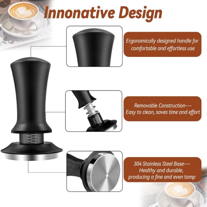 51/ 53/58mm Black Coffee Hand  - огляд і ціна Espresso Tamper Set